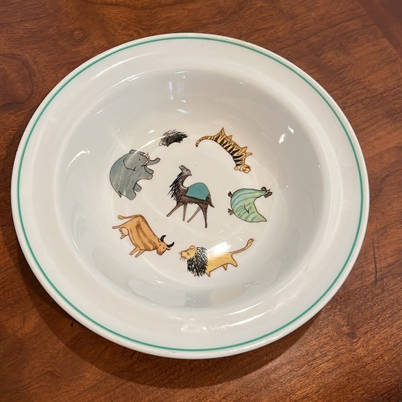 Arabia Made in Finland Child's Bowl Bone China Noah's Ark Themed Beautiful - Picture 4 of 9